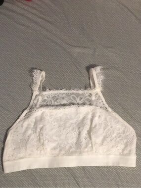 American Eagle Outfitters White Lace Crop Bralette